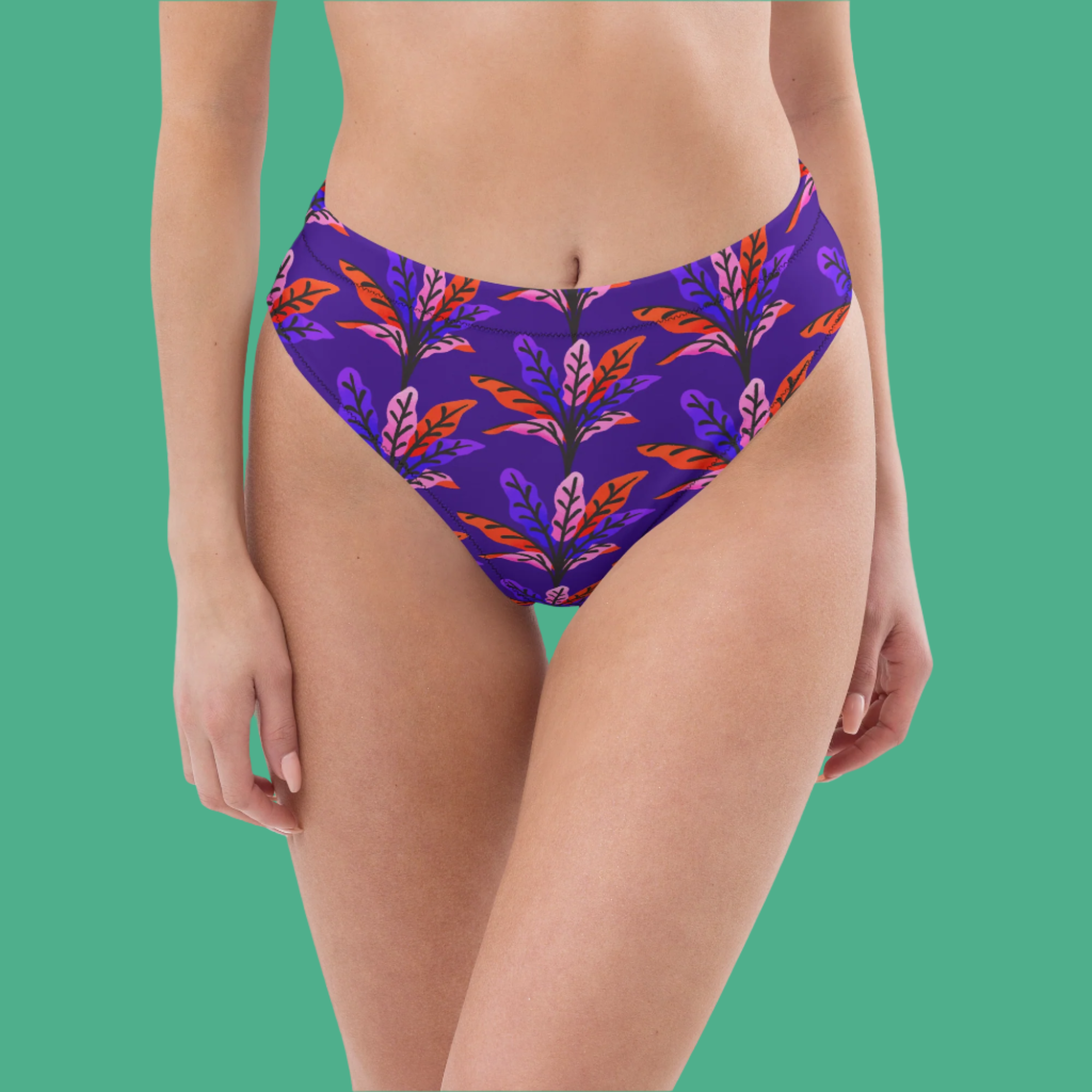 Banana Leaves Recycled High-Waisted Bikini Bottom