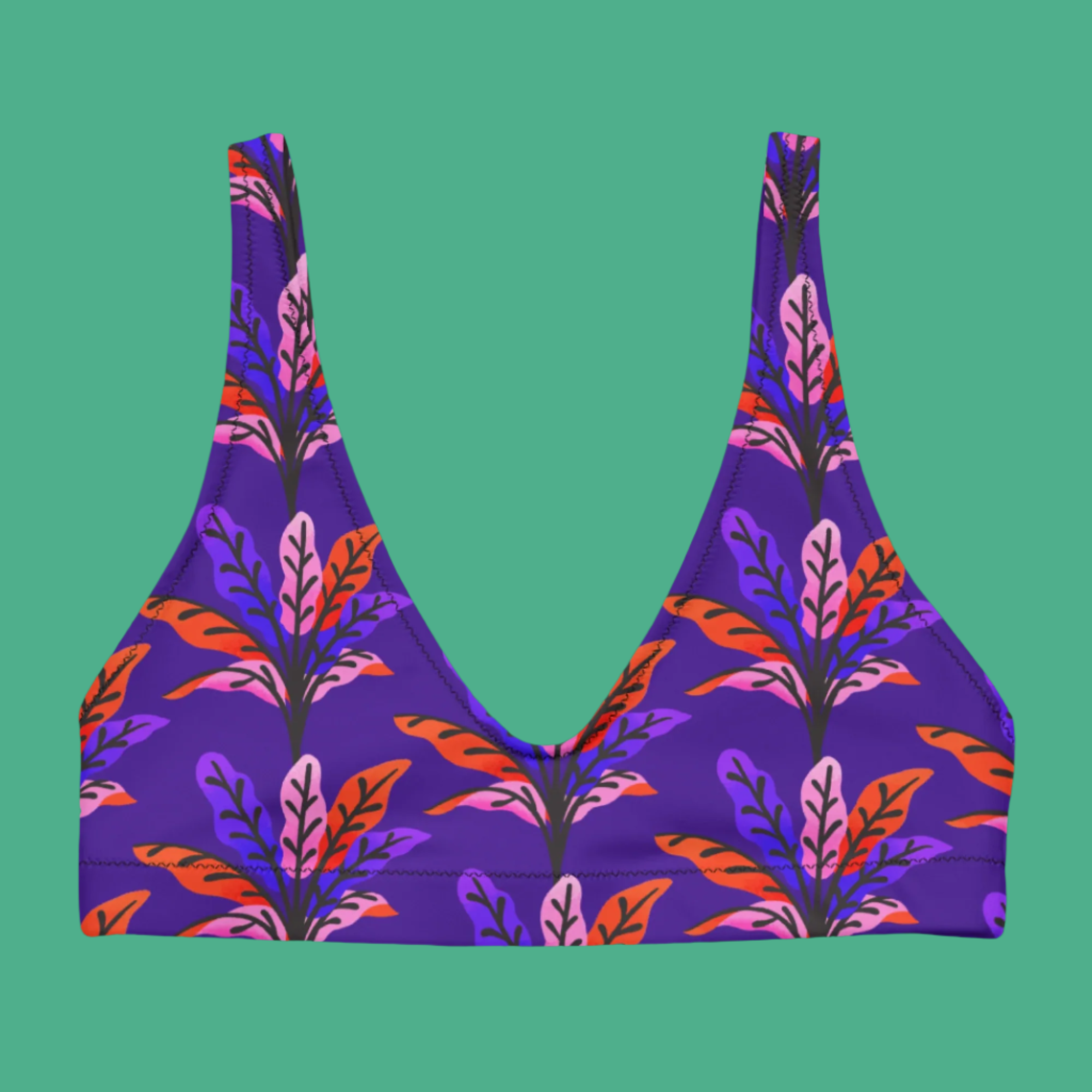 Banana Leaves Recycled Bikini Top