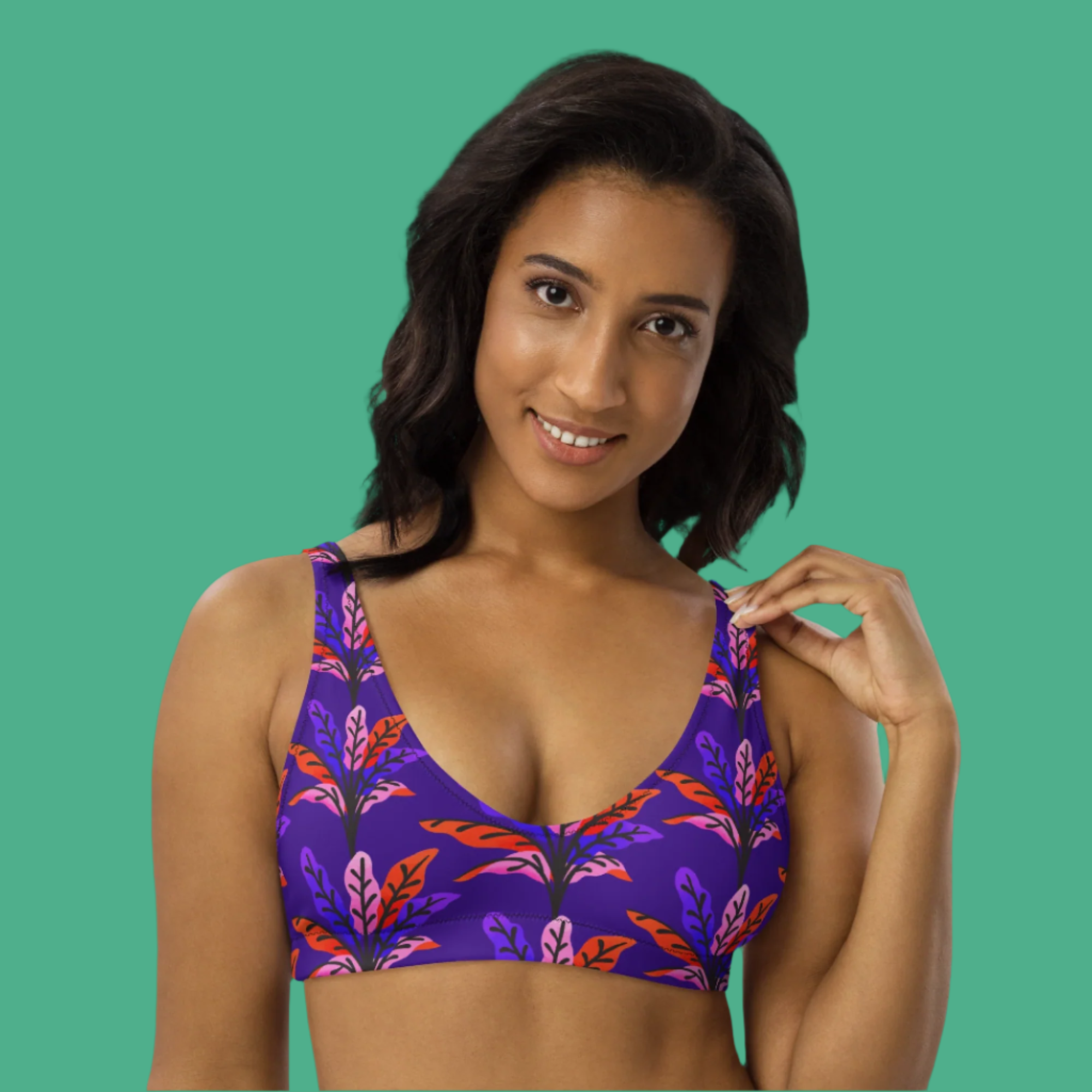 Banana Leaves Recycled Bikini Top