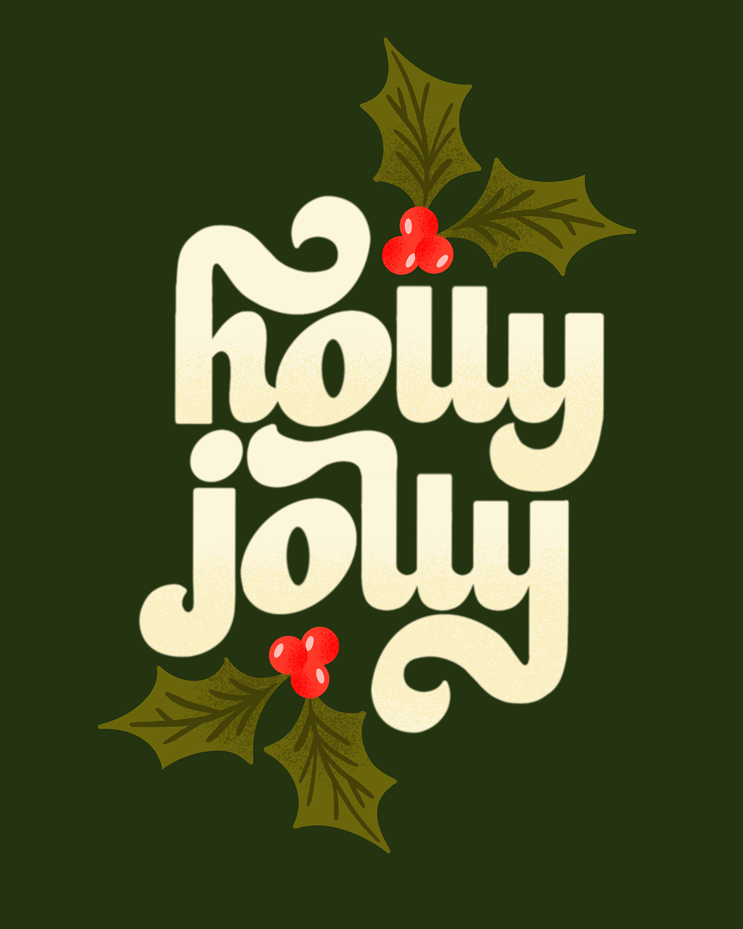 Holly Jolly Hand Lettered Greeting Card