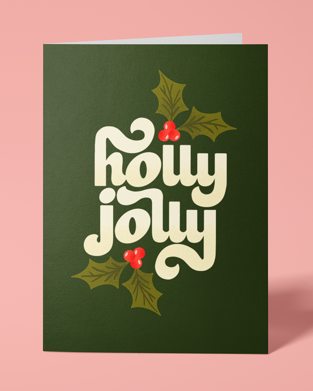 Holly Jolly Hand Lettered Greeting Card