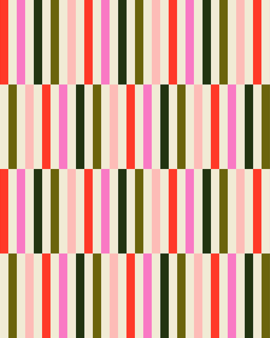 Holly Jolly Stripes Greeting Card