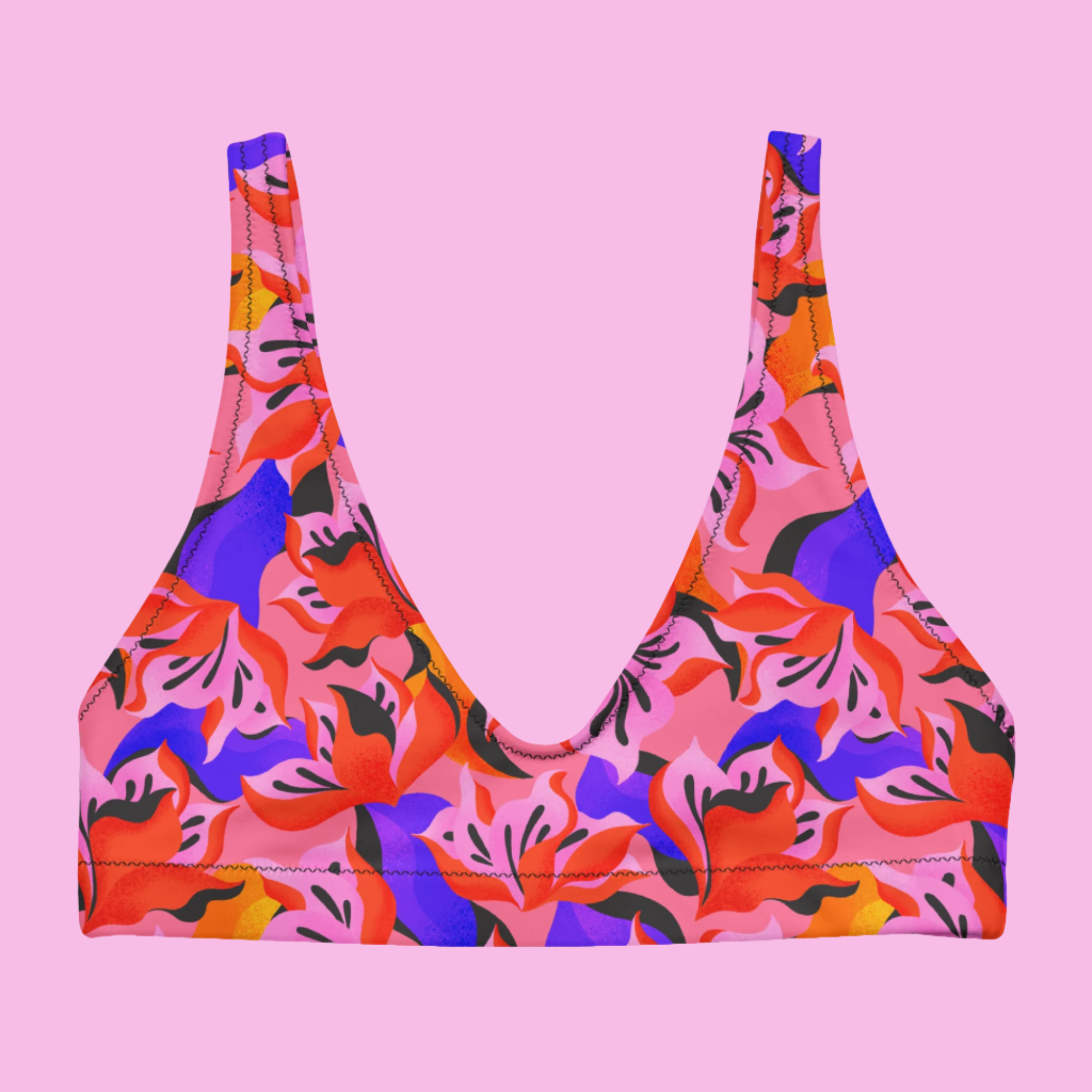 Sunset Florals Recycled Bikini Top