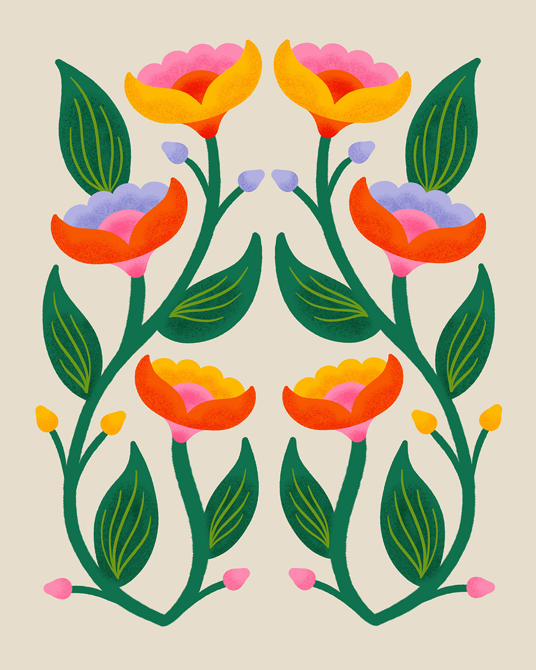 Symmetrical Flowers 2 Print